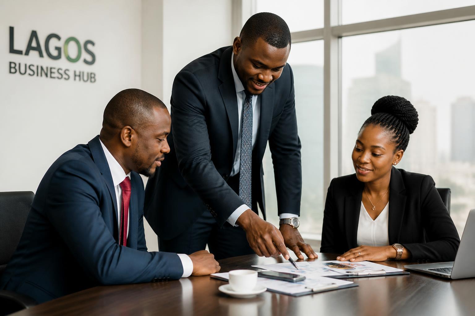 Resource Intermediaries consultants meeting with a client team in Lagos