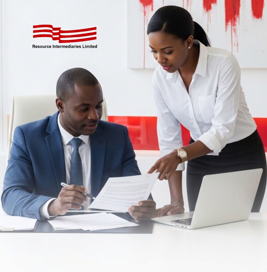 Resource Intermediaries consultants meeting with a client team in Lagos